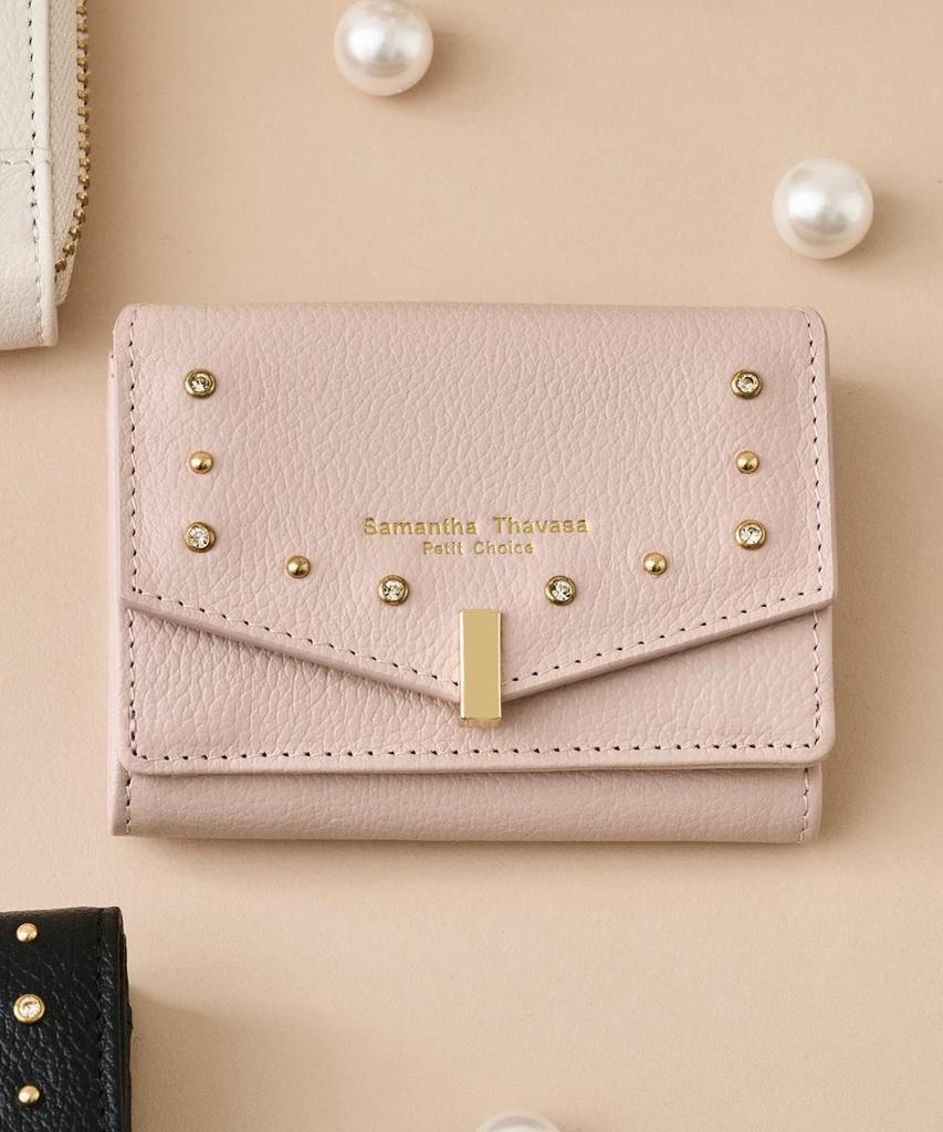 Gold Studs Mini Folding Wallet