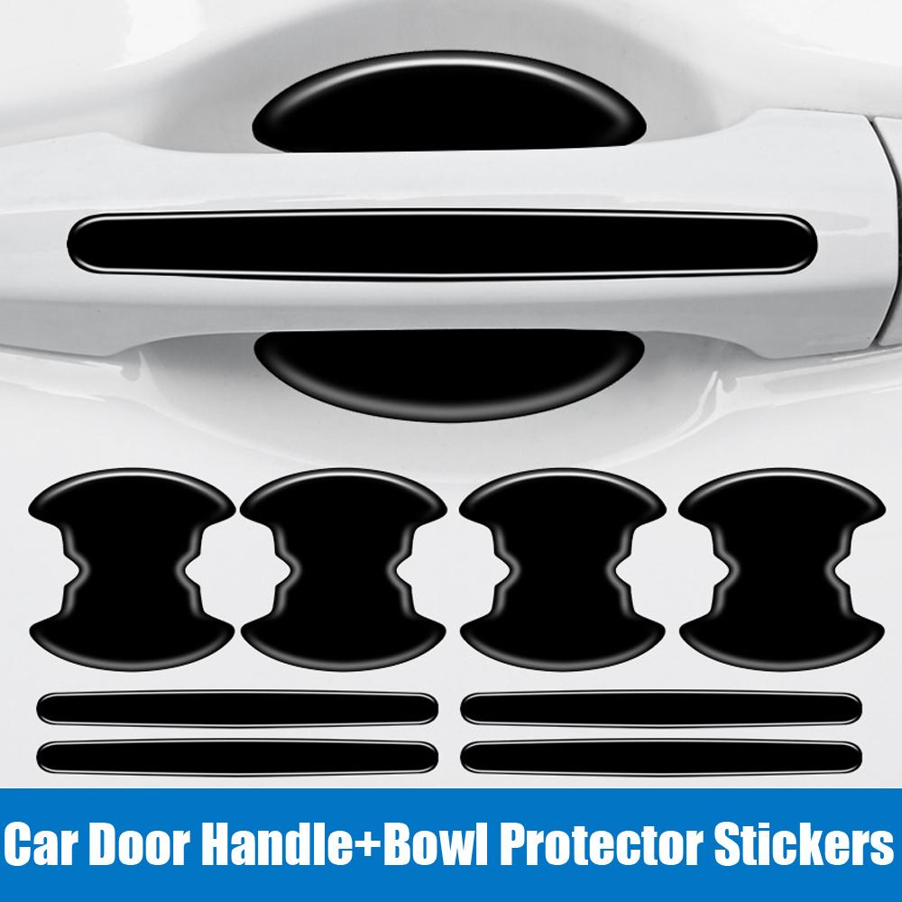 8Pcs Car Door Handle Bowl Scratch Anti-scratch Protective Car Stickers Car Handle Anti-collision Protection Strip Exterior Parts Interior Mirrors 6