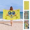 Cute S-Spongebobs Anime Microfiber Blanket Quick Drying Beach Towels Oversized Printing Super Absorbent Pool Towel Blanket