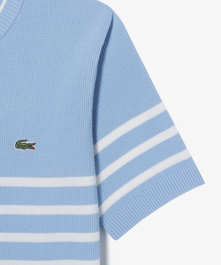 LACOSTE Women'S Striped Short Sleeve Sweater Af415E-56G Aey