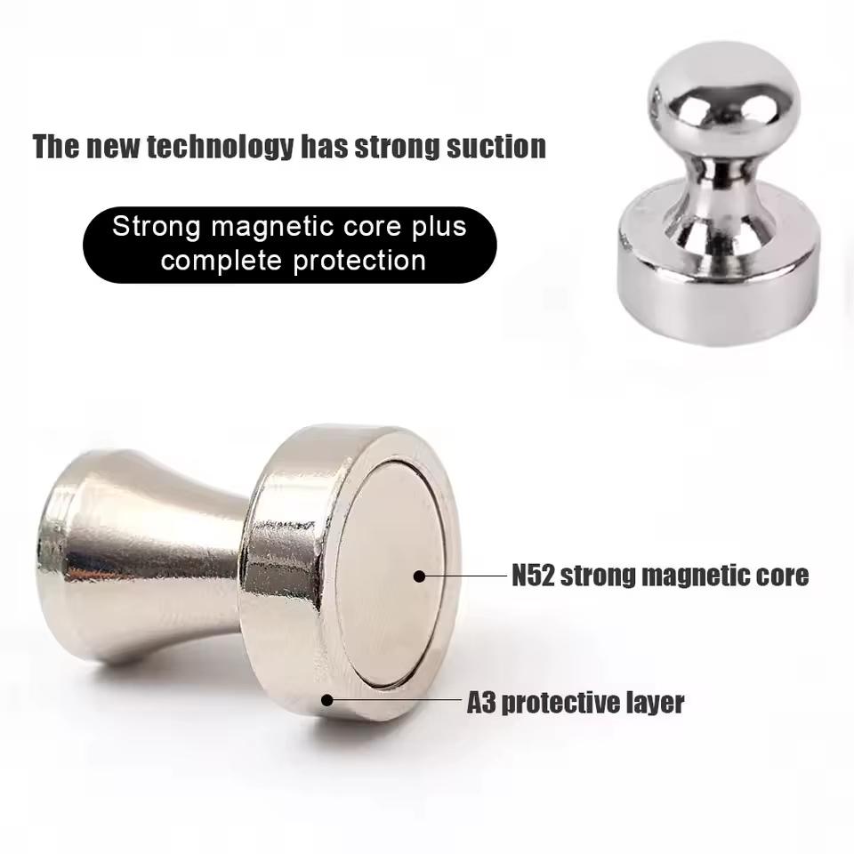 10 Pcs Super Strong Neodymium Magnet Pushpin for Refrigerator Whiteboard Magnetic Pushpins Sucker Thumbtack Magnets Push Pins