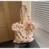 New Cute Versatile Girl Portable Shoulder Bag Cute Ruffle Edge Tote Bag Large Capacity Bag