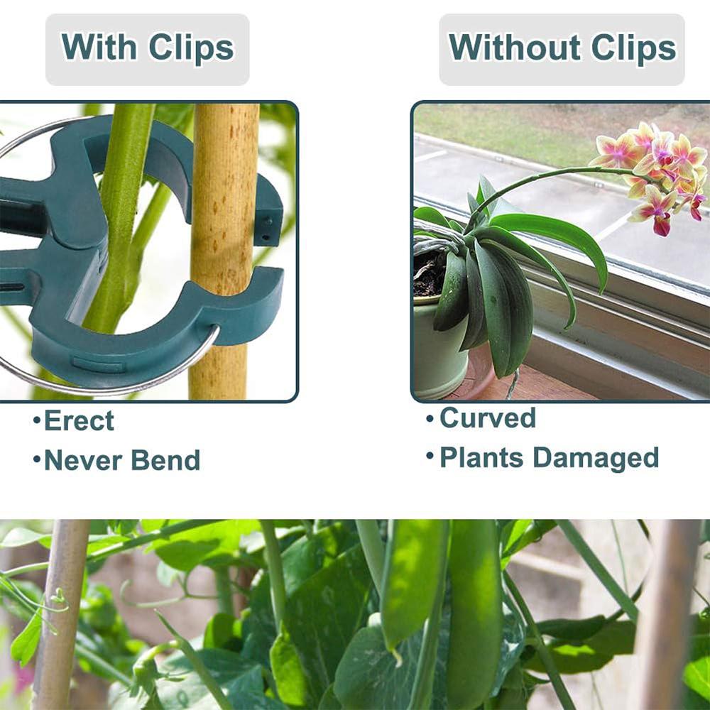 New 100pcs Plant Support Clips for Supporting Straightening Plant Stems Stalks