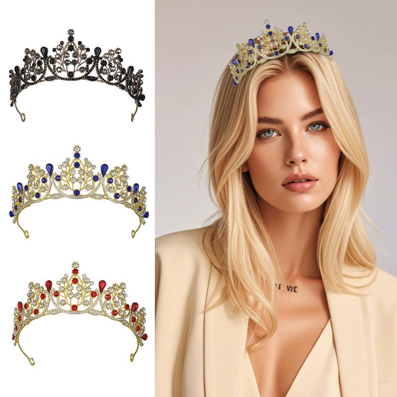 1pc Romantic Princess Crown for Girls Handmade Rhinestone Tiara with Zircon Headband Perfect for Birthdays Weddings Parties Gifts