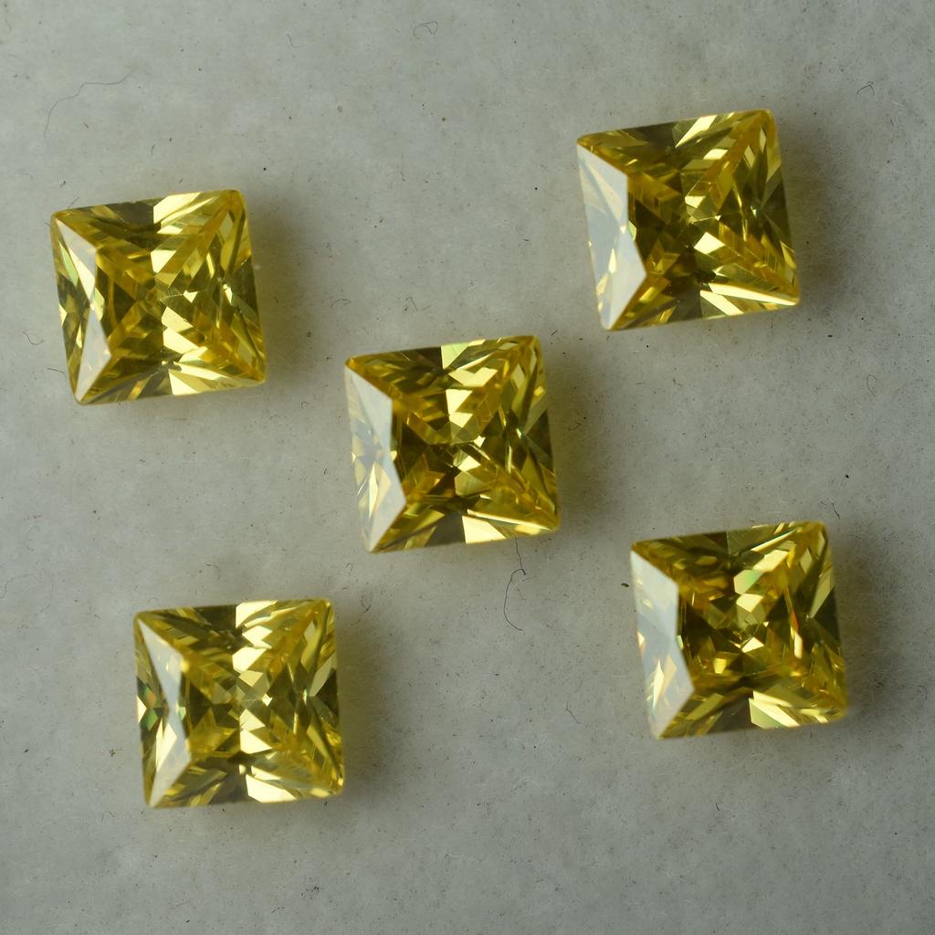 Sapphire Yellow Square Cut 12 Pcs Natural CERTIFIED Loose Gemstone 5x5 MM Lot S-45945