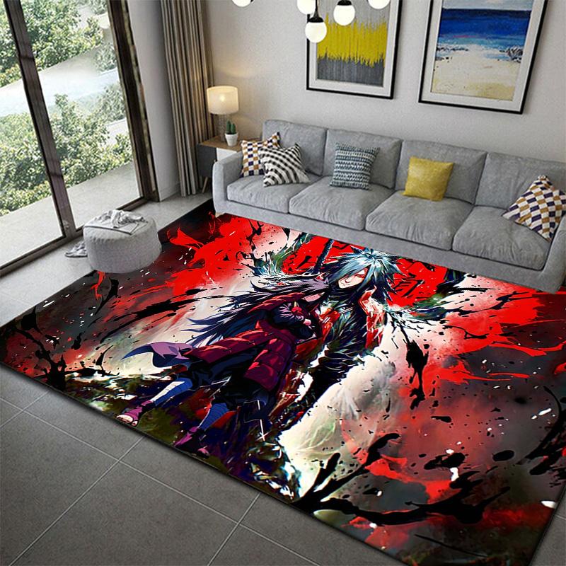 Naruto Anime Detailed Print Rug Soft Plush Non-Slip Mat for Living Room Bedroom