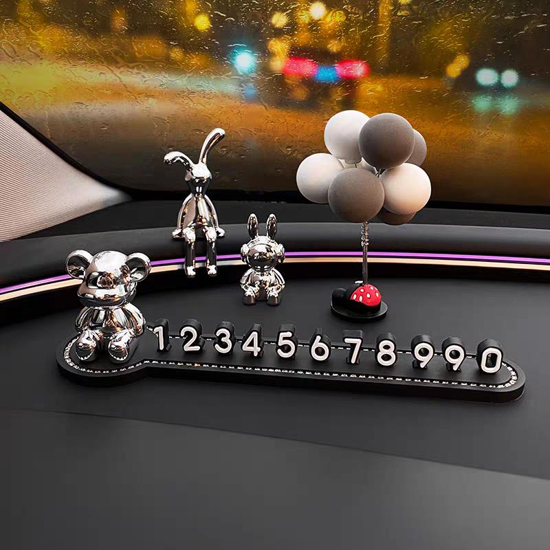 Cartoon Konijn Beer Auto Interieur Decoratie Middenconsole Decor Persoonlijkheid Kamer Tafel Bureau Thuis Kantoor Miniatuur Beeldjes