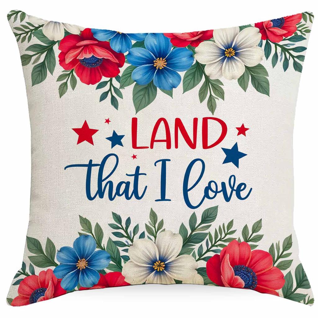 New Floral Pillow Case Linen Printed Car Bedroom Sofa Home Decoration Cushion Cover