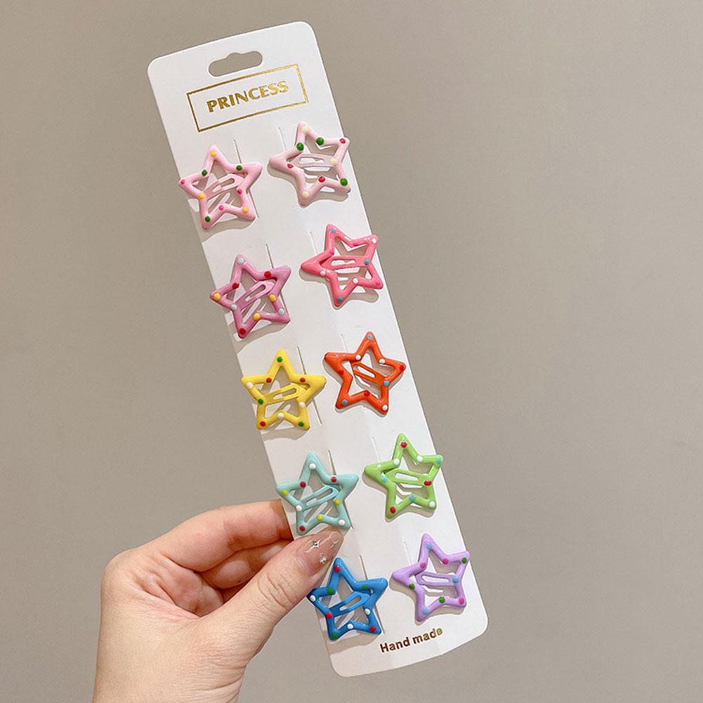 10Pcs 3cm Children Cute Colorful Star Shape BB Hair Clips Kids Headwear Girls Lovely Hairpins DIY Hair Accessories