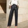 2026 Neue Mode PU-Leder Mittlere bis Hohe Taille Po-Hebende Gerade Bein Damen Freizeit Hose