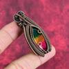 Faceted multi tourmaline pendant copper wire wrapped jewelry real gemstone pendant handmade pendant gift for her copper wire wrapped pendant