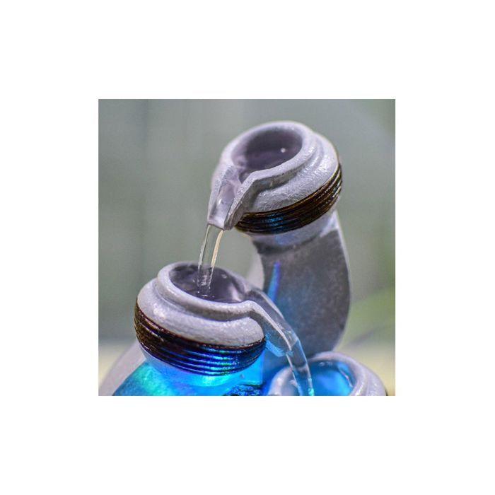 Fontaine - Kara - L 13 X L 12 X H 18 Cm - Éclairage LED - Résine - Intérieur