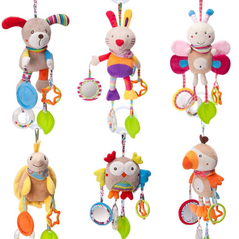 Baby Plush Animal Hanging Toy With Bell For Crib Nursery Decor