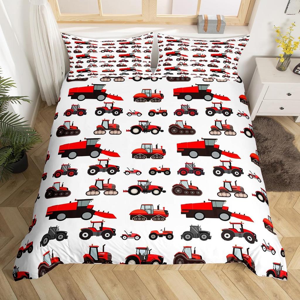 Erosebridal Racing Bedding Set Dirt Bike Duvet Cover Twin Size Race Car Competition Extreme Sports Comforter Cover for Kid Boy Men Red Autom
