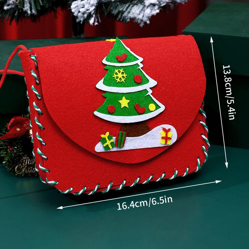 Christmas Heartfelt Gift DIY Handmade Backpack Material Santa Claus Snowman Tree Backpack Shoulder Bag Christmas Decorations