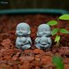 Embracing Animal Monk Statue,Sandstone Finish Zen Baby Buddha Figurine,Mini Spiritual Decor for Home,Office & Garden