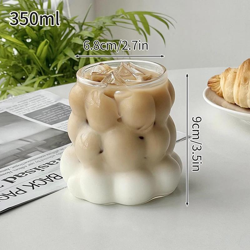 Korean Smile Glass Cup Cute Transparent Drinkware Stackable Transparent Bottle Breakfast Drinking Cups Coffee Utensil Couple Mug