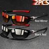 2 Pieces Fashion Vintage Sports Sunglasses Men Women Fishing Running Cycling  Sport Man Sun Glasses Anti-Glare UV400 Eyewear