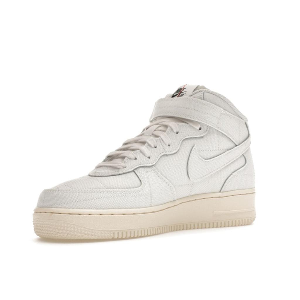 Nike  Air Force 1 07 Mid White Canvas Women Sneakers Summit-White Pearl-White Black DZ4866-121