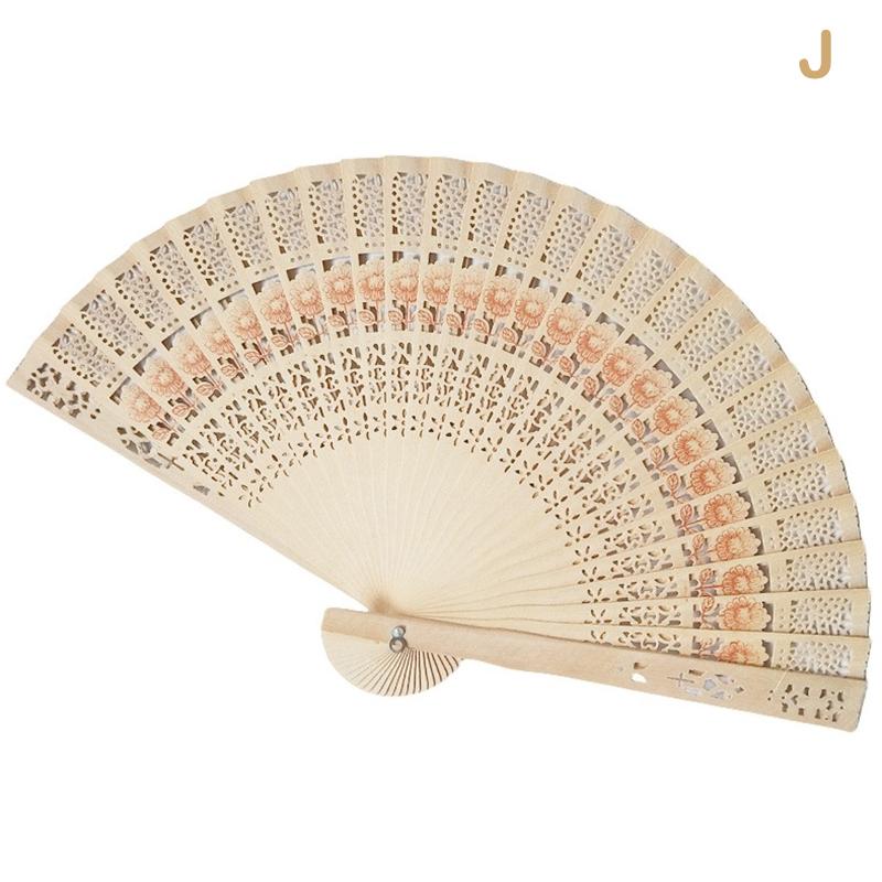 Hochzeit Hand Duftenden Party Geschnitzten Bambus Faltfächer Chinesischen Holzfächer Vintage Hohl Antike Faltfächer