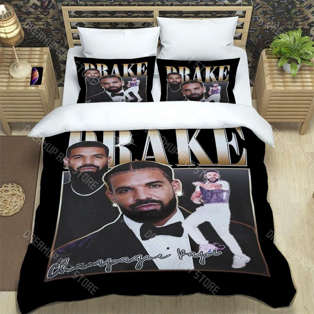 3D Printed Drake Rapper Bedding Set for Boys Girls Duvet Cover Pillowcase Twin Queen King Full Single Double Sizes