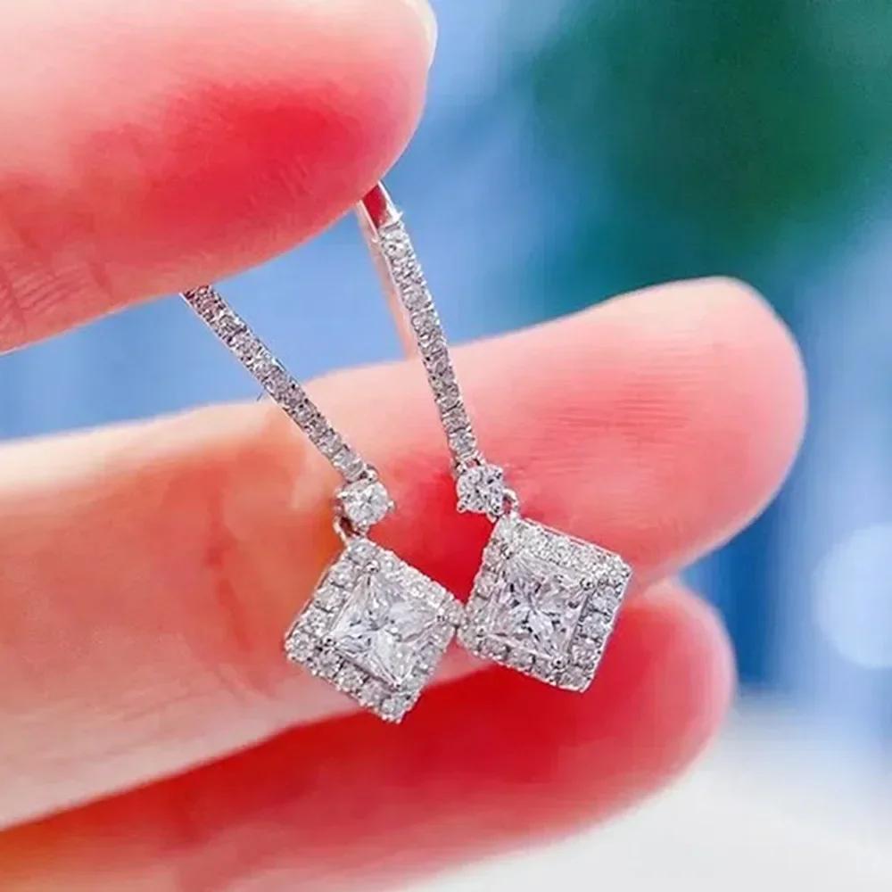 Luxury, High-End, Gorgeous Party, Water Droplet Zircon Earrings, Bride'S Wedding, Eternal And Dazzling Jewelry, Headwear