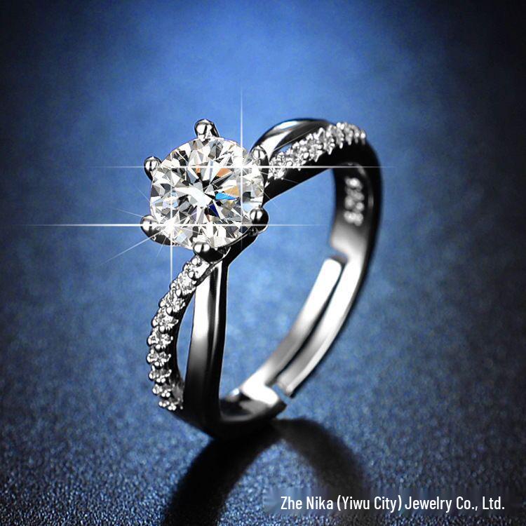 

Роскошное регулируемое бриллиантовое обручальное кольцо для пары - Элегантное, Простое, Модное Adjustable