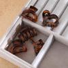 Coffee-Colored Matte Claw Clip for Wispy Bangs - Small Hair Accessory for Top of Head or Side Decoration