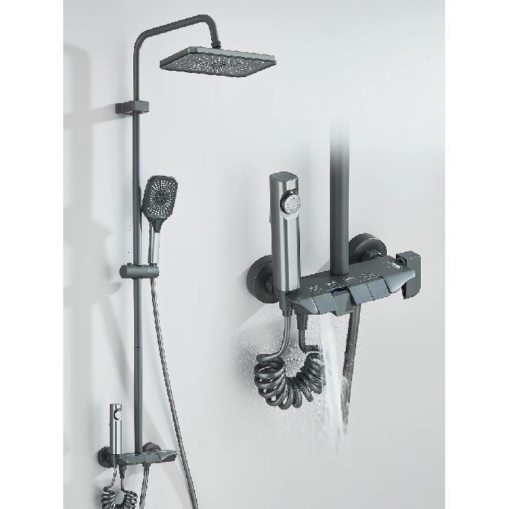 4-way Piano Shower System With Rain Shower Bidet Faucet Hot Cold Water Mixer For Bathroom Shower Kit