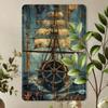Vintage Metal Poster Sailing Ship Retro Nautical Wall Art for Home Bar Garage