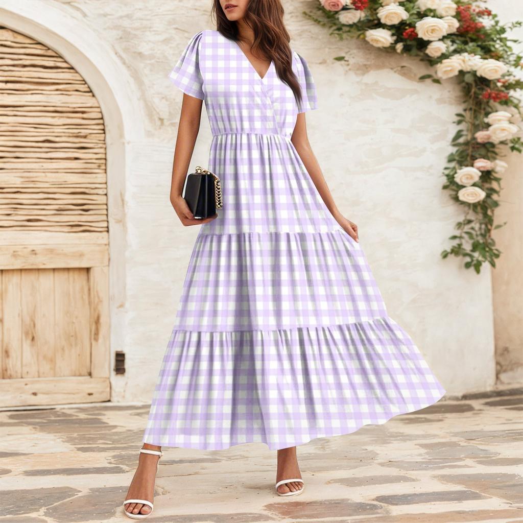 Women's Flowy Dresses Women's Summer Dresses Casual Short Sleeve Maxi Dresses Formal Maxi Dresses