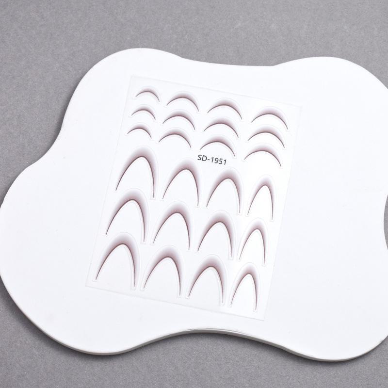 Gradient French Nail Art Stickers - Crescent Smile & Arc Decals