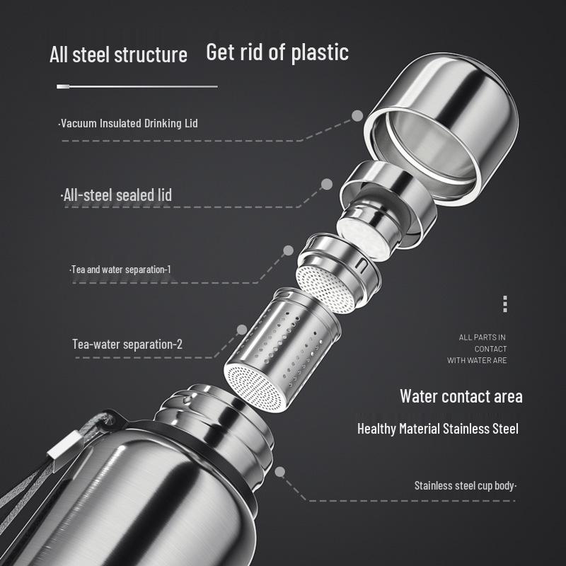 316 Stainless Steel Antibacterial Insulated Kettle: Men's Large Capacity Tea Cup