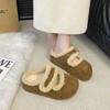 Retro Thick-bottomed Fluffy Slippers for Women's Outer Wear 2025 Winter Velvet Bag Head Half Mop Warm and Non-slip Inner Heightening Cotton Mop