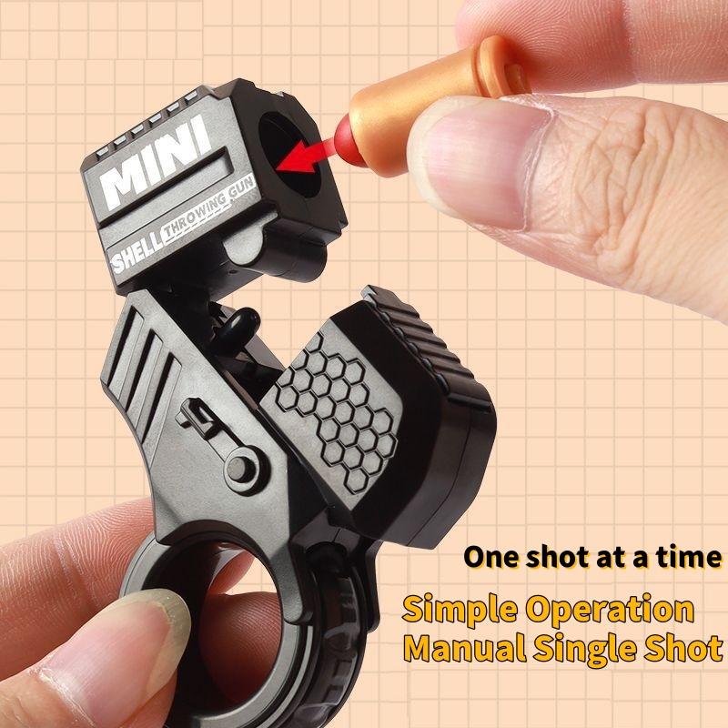 Mini Finger Ring Pistol Gun Shell Ejected Can Launch Soft Bullet Decompression Fidget Spinner Rotate Anxiety Stress Relief Toy