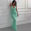 Women's New Fashionable Sexy Spice Girls Beautiful Back Suspender Skirt Flower Slim European and American Knitted Dress Wholesale
