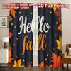 2D FLAT PRINTING 2pcs Curtains (Without Rod) Autumn Leaves Celebration Chic Minimalist Curtains Versatile Polyester Curtains
