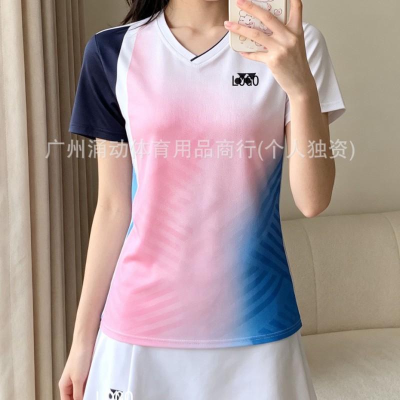 Quick-Dry Badminton Shirt Short Sleeve Breathable Sport T-Shirt Men Women Kids Training Competition Gym Running