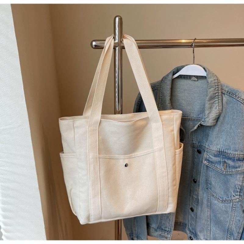Large-capacity canvas tote canvas bag for going to work, high-value and versatile literary and artistic student one-shoulder bag