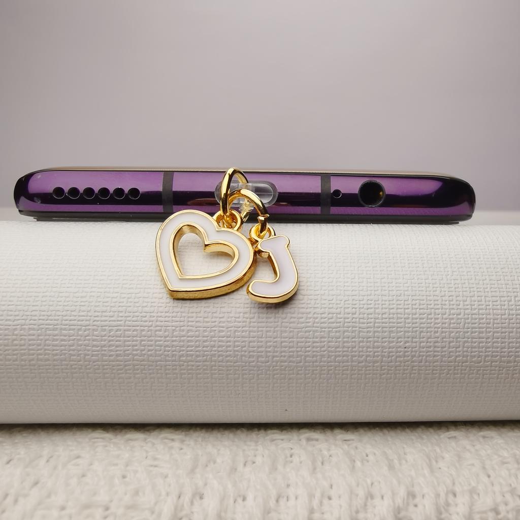 Love Letter A-M Phone Dust Plug, 26 Uppercase Letters Phone Charms, Phone Accessories, DIY Phone Decoration