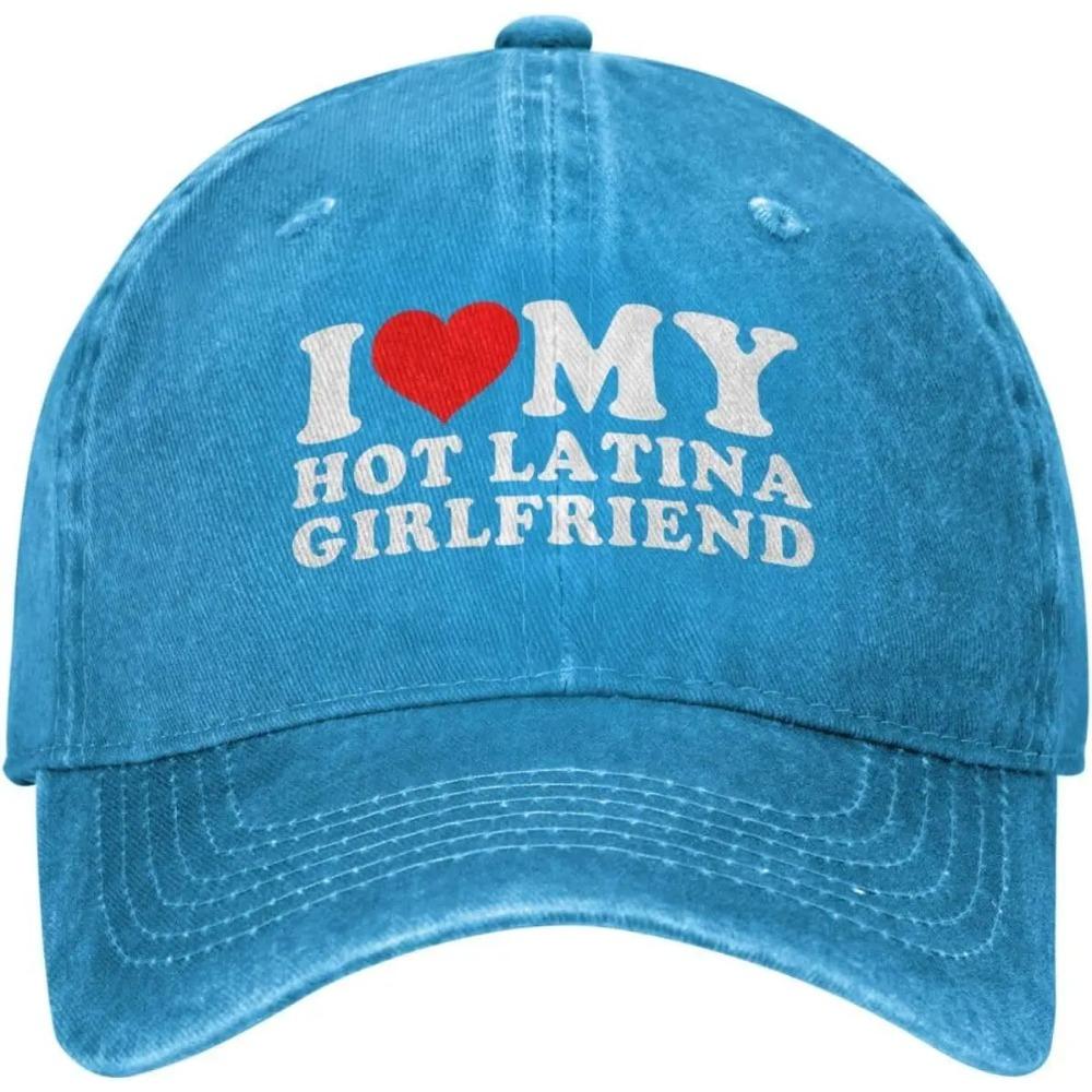 

I Love My Latina Girlfriend Baseball Cap Vintage Washed Denim Adjustable Outdoor Dad Hat For Men Women Adjustable