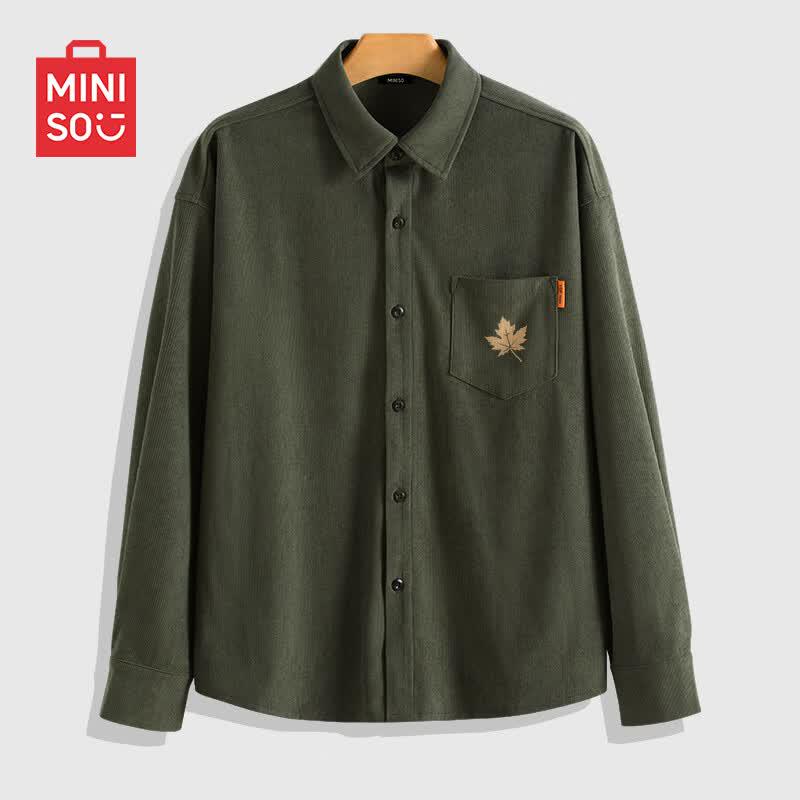MINISO Men's Corduroy Long-Sleeve Shirt