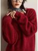 Women's High-End French V-Neck Sweater – Soft, Long-Sleeved, Solid Color Knitwear for Autumn & Winter, Loose Fit, Trendy Style.