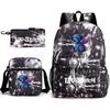 School Season Student Backpack Heat Transfer Backpack Satchel Pencil Bag Three-Piece Set
