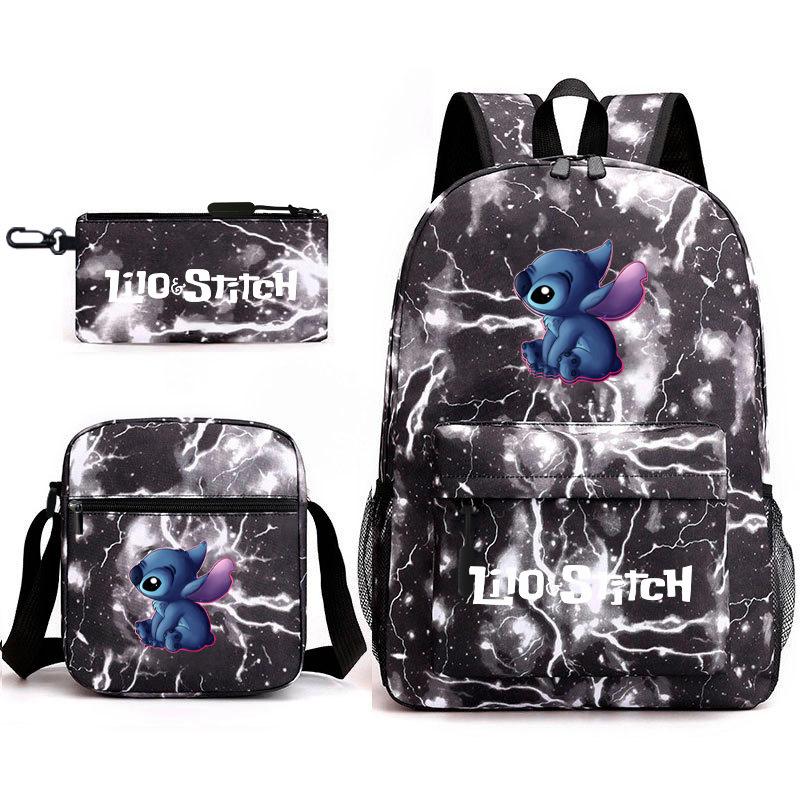 School Season Student Backpack Heat Transfer Backpack Satchel Pencil Bag Three-Piece Set