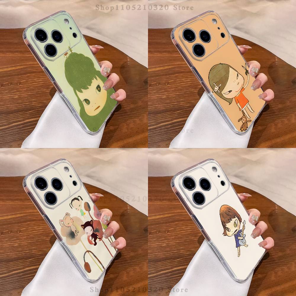 Cute Y-Yoshitomo N-Nara Phone Case For iPhone 17,16,15,14,13,12,11 Pro,Max,Plus,X,XS,XR,SE4,E Mini Transparent Soft Cover