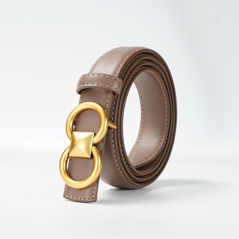 Women's Belt Dress for Women with Skirts and Decorative Women's Smooth Buckle Belt Versatile Thin Belt