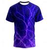 Herren Optische Täuschung Blitz 3D T-Shirt Kurzarm T-Shirt 3D Druck Rundhals Shirt Übertrieben Designer Party Straße