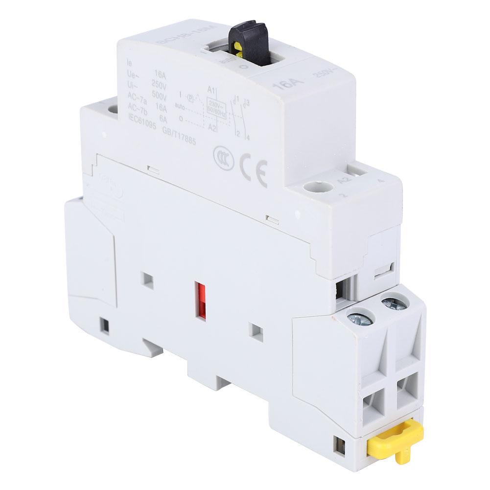 2P16A Household AC Contactor with Manual Control Function for Building Electrical 230V(1NO 1NC)