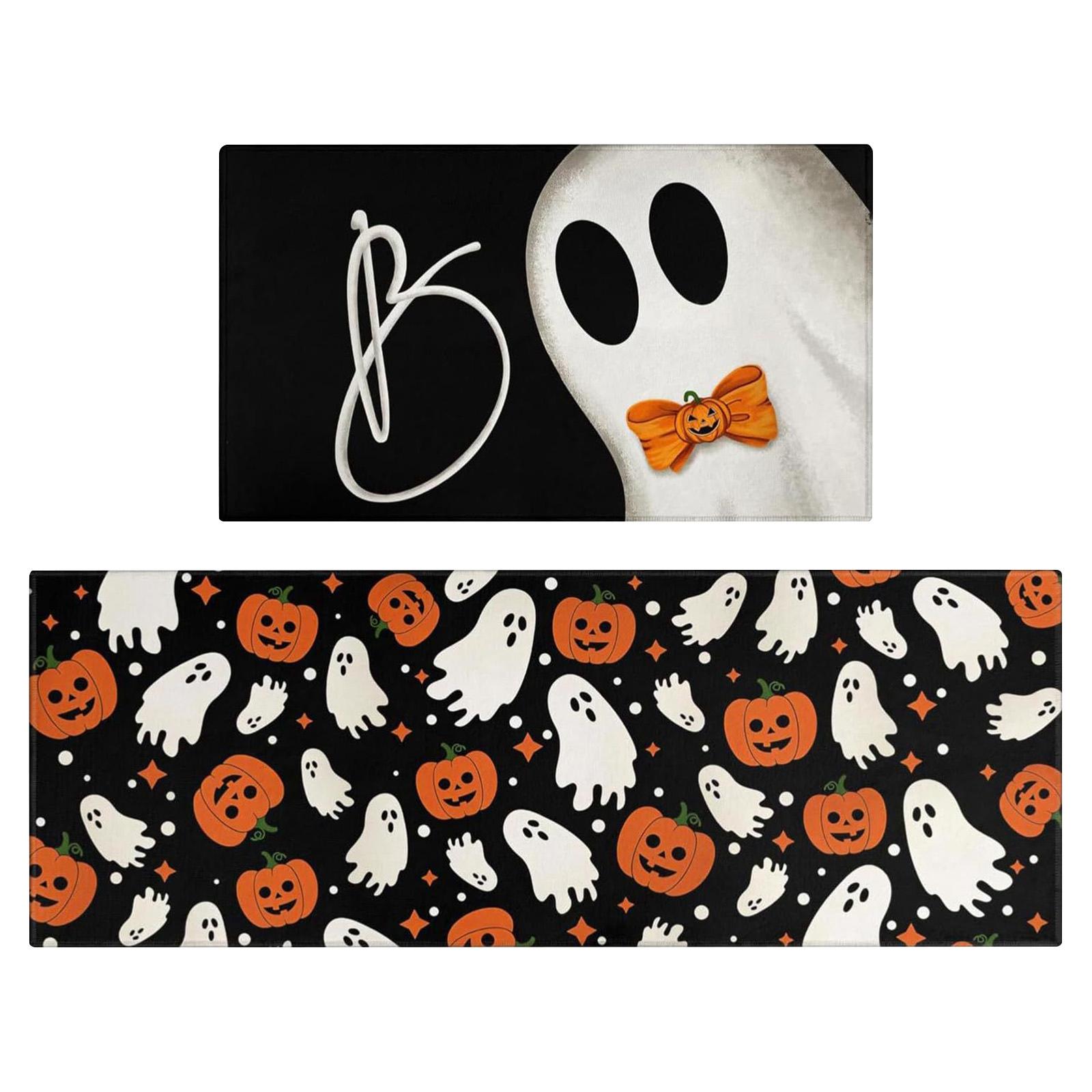 

Хэллоуин Призраки И Ужас Горошек Кухонный Коврик Набор из 2 предметов, Забавные Кухонные Коврики, Подходят Для Домашнего Использования S чёрный